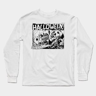 Retro Vintage Halloween Spooky Season Trick or Treat Long Sleeve T-Shirt